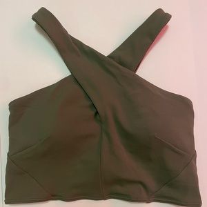 Olive Green Lulu Lemon Nulu Wrap Front Longline Bra